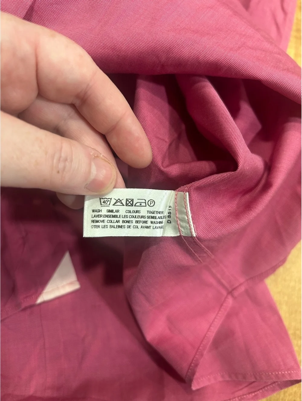 PINK Thomas Pink Men's Superfine Italian 120s Dress Shirt - Pink with Blue Contr
